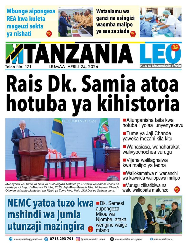 Habari kubwa za Magazeti ya Tanzania leo Aprili 24, 2026