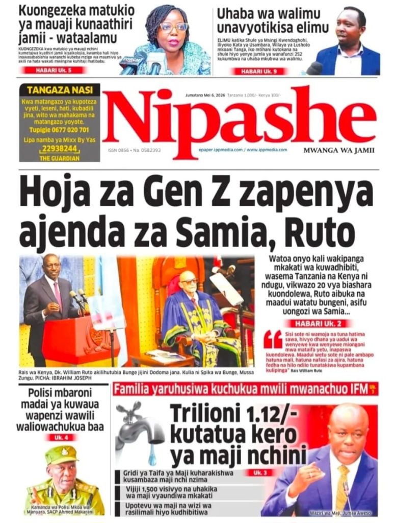 Habari kubwa za Magazeti ya Tanzania leo Mei 6, 2026