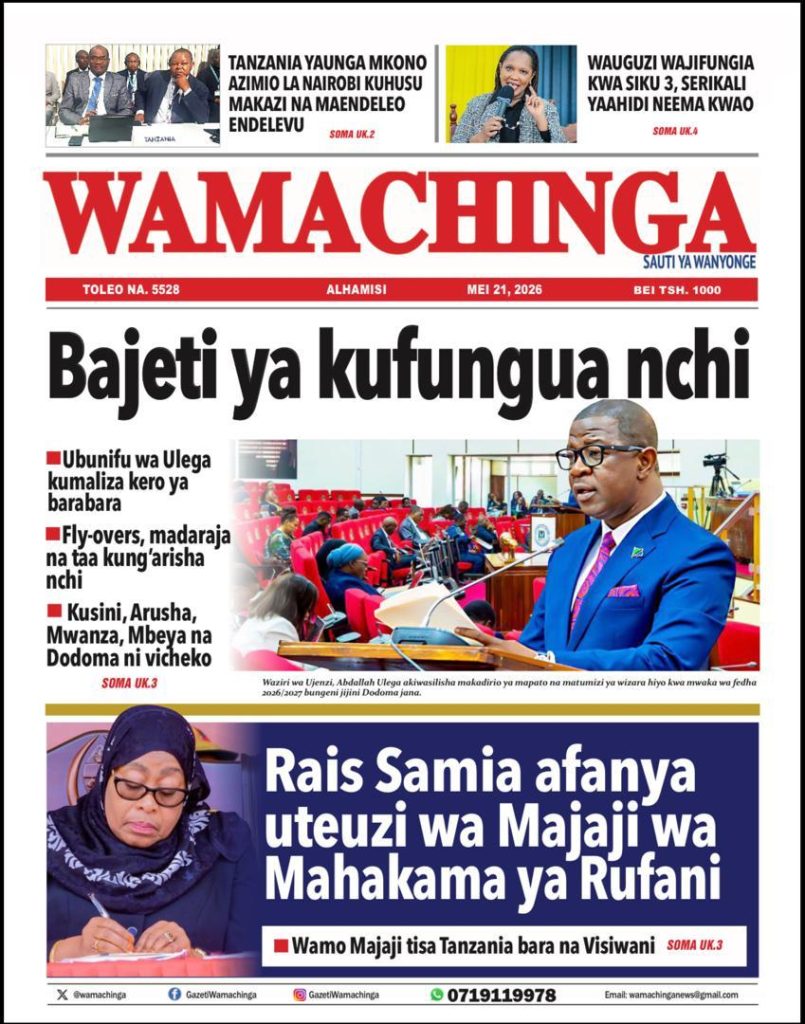Habari kubwa za Magazeti ya Tanzania leo Mei 21, 2026