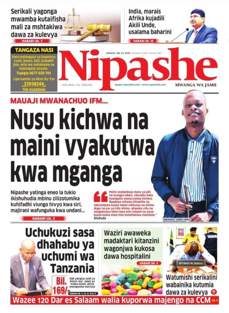 Habari kubwa za Magazeti ya Tanzania leo Mei 14, 2026