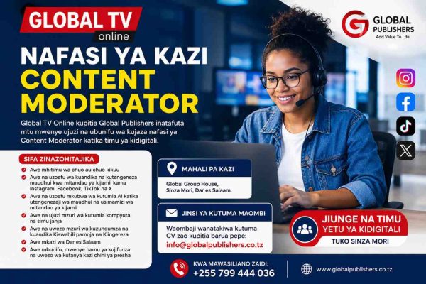 Global TV Online Yatangaza Nafasi ya Kazi ya Content Moderator