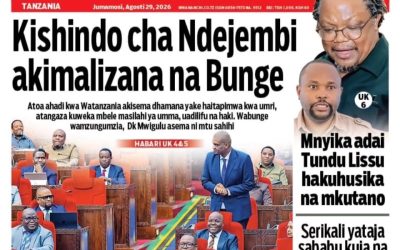 Habari kubwa za Magazeti ya Tanzania leo Agosti 29, 2026 - Global Publishers