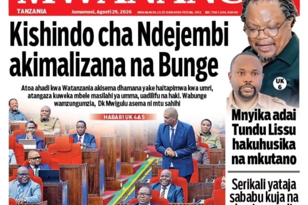 Habari kubwa za Magazeti ya Tanzania leo Agosti 29, 2026