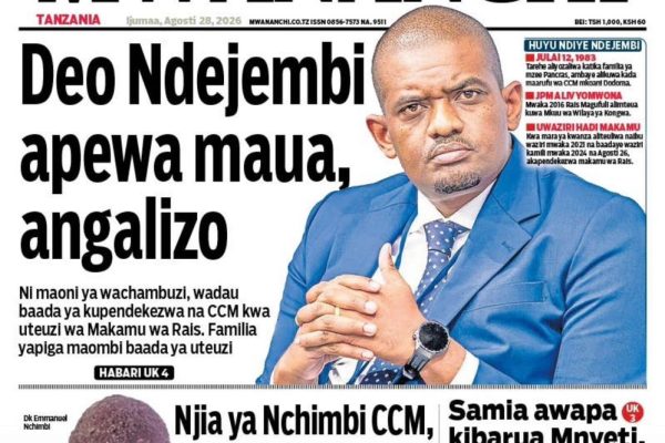 Habari kubwa za Magazeti ya Tanzania leo Agosti 28, 2026