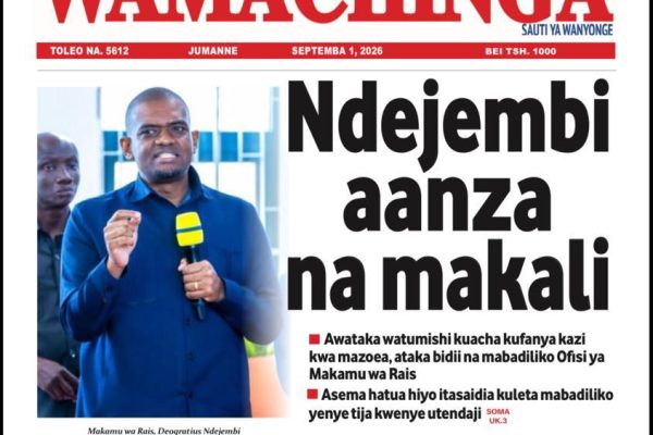 Habari kubwa za Magazeti ya Tanzania leo Septemba 1, 2026