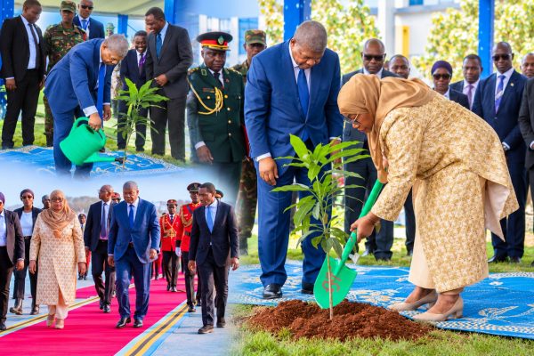 Rais Samia na Rais wa Angola Wapanda Mti wa Kumbukumbu Dodoma