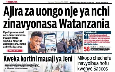 Habari kubwa za Magazeti ya Tanzania leo Oktoba 16, 2026 - Global Publishers