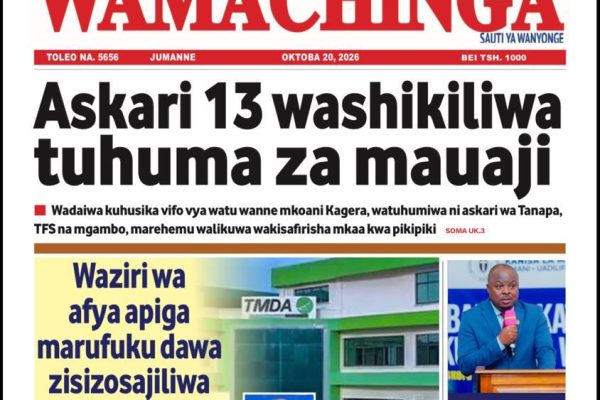 Habari kubwa za Magazeti ya Tanzania leo Oktoba 20, 2026