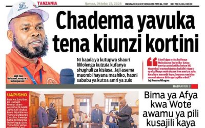 Habari kubwa za Magazeti ya Tanzania leo Oktoba 23, 2026 - Global Publishers