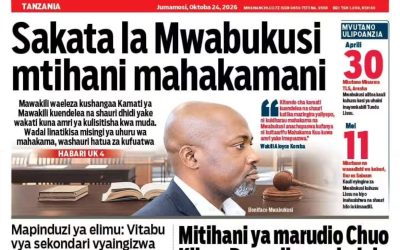 Habari kubwa za Magazeti ya Tanzania leo Oktoba 24, 2026 - Global Publishers