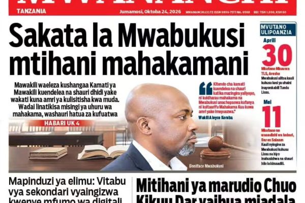 Habari kubwa za Magazeti ya Tanzania leo Oktoba 24, 2026
