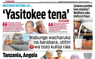 Habari kubwa za Magazeti ya Tanzania leo Oktoba 30, 2026 - Global Publishers