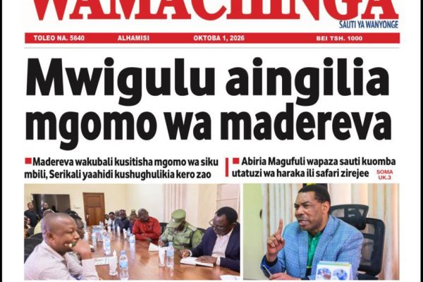 Habari kubwa za Magazeti ya Tanzania leo Oktoba 1, 2026